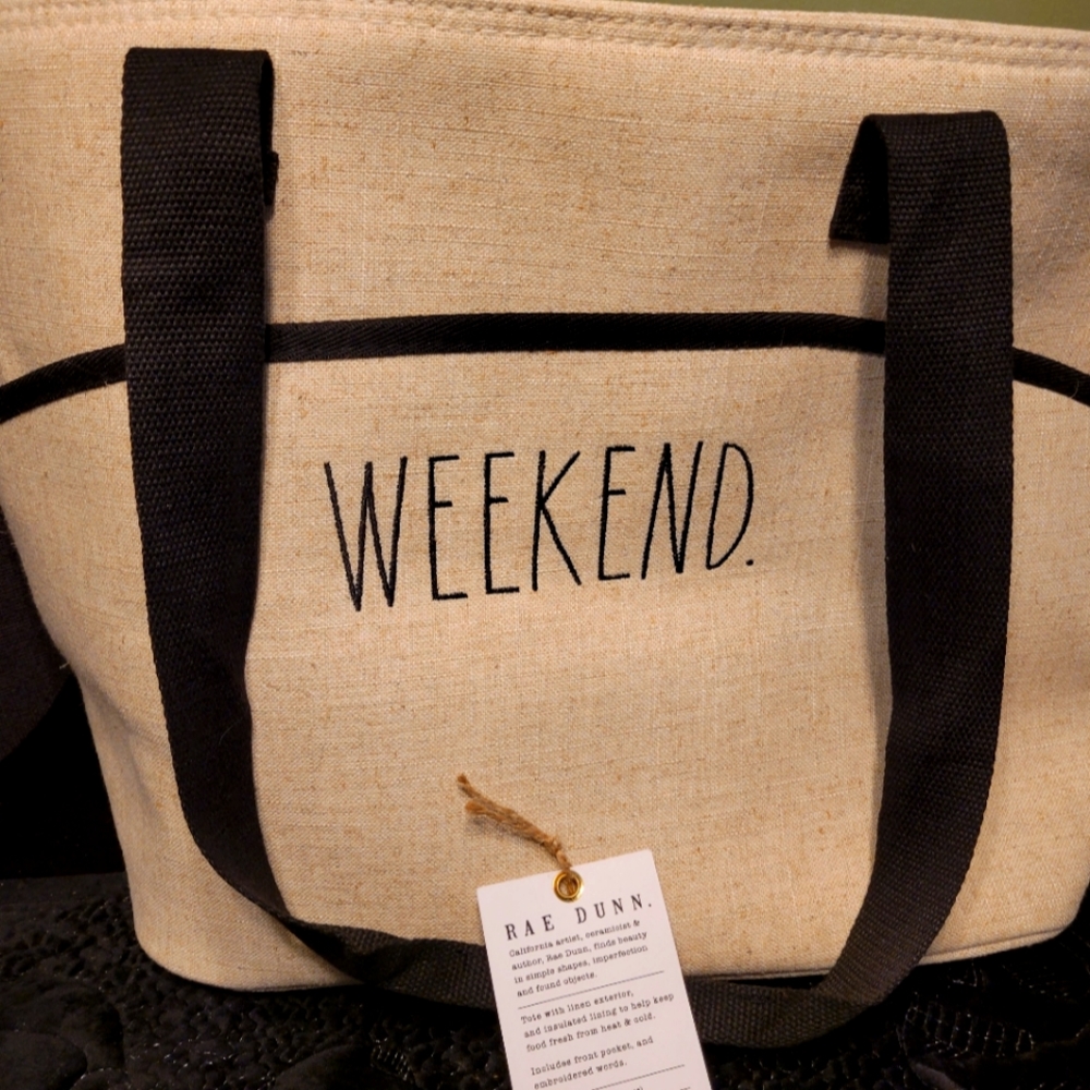 Rae Dunn "WEEKEND" Insulated Tote